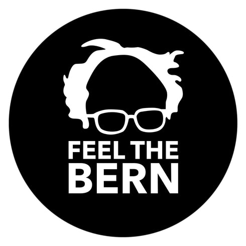 Feel The Bern Silhouette 4" x 4" Bumper Sticker